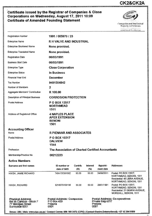 CK Certificate